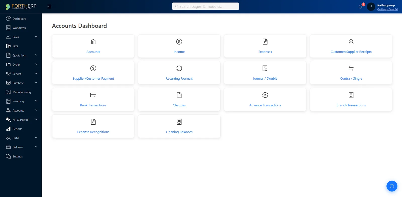 ForthBooks Dashboard
